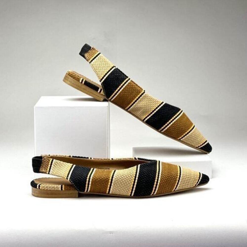 ASOS Black and Tan Striped Sandals